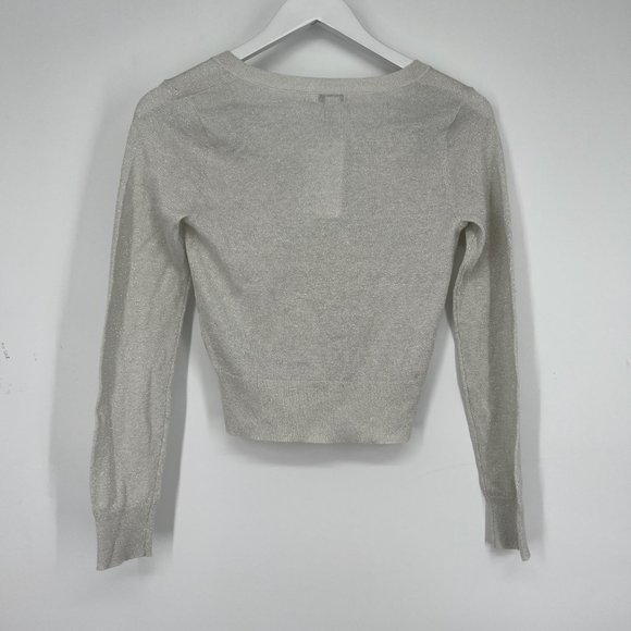 Nordstrom Kid Girl Everyday Sparkle Cardigan Ivory Pristine Sparkle XL 14/16 NWT - Picture 3 of 7